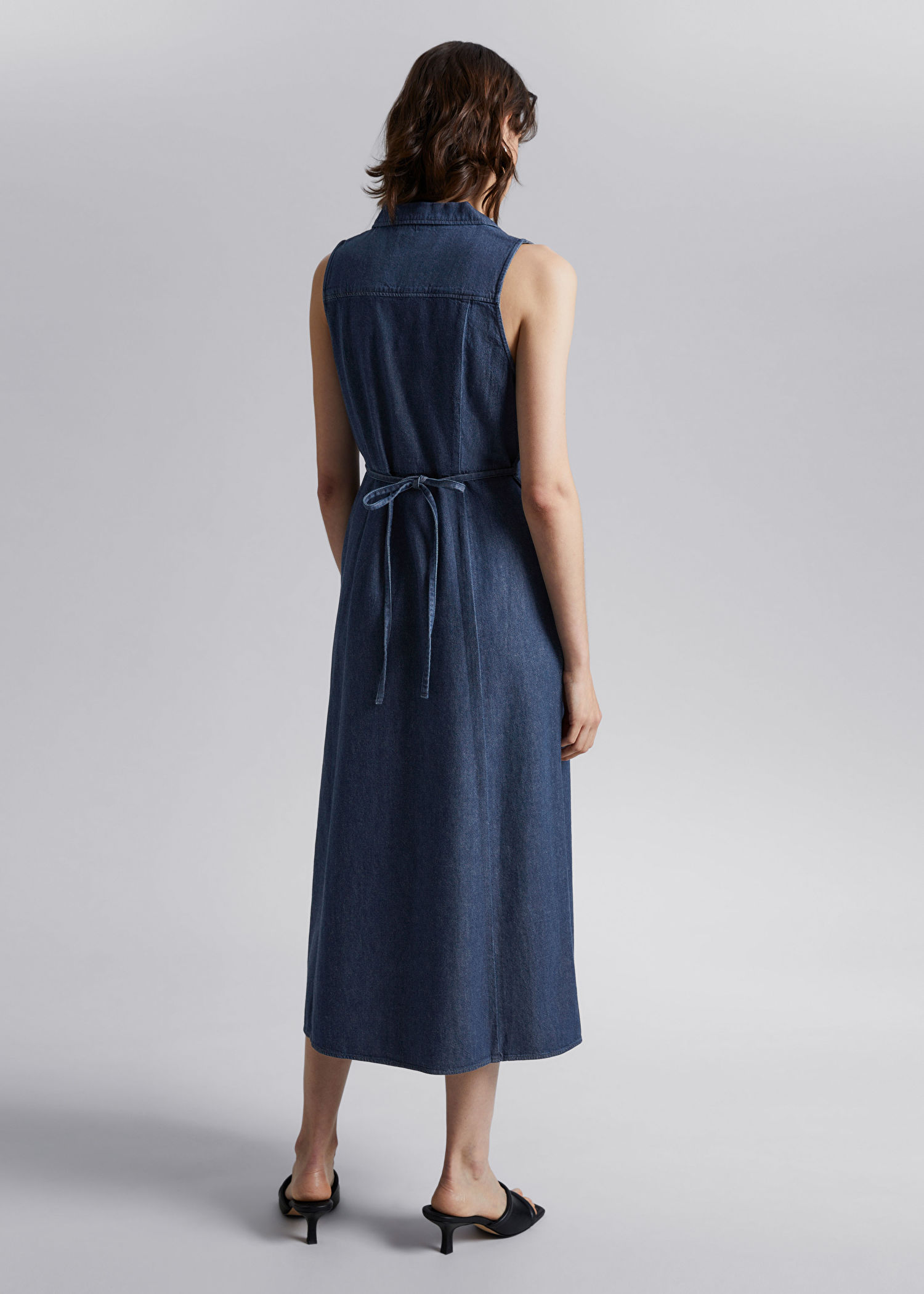&amp; Other Stories Collared Midi Shirt Dress back view
