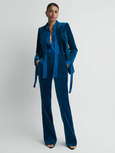 Reiss Ivy Velvet Flared Trousers