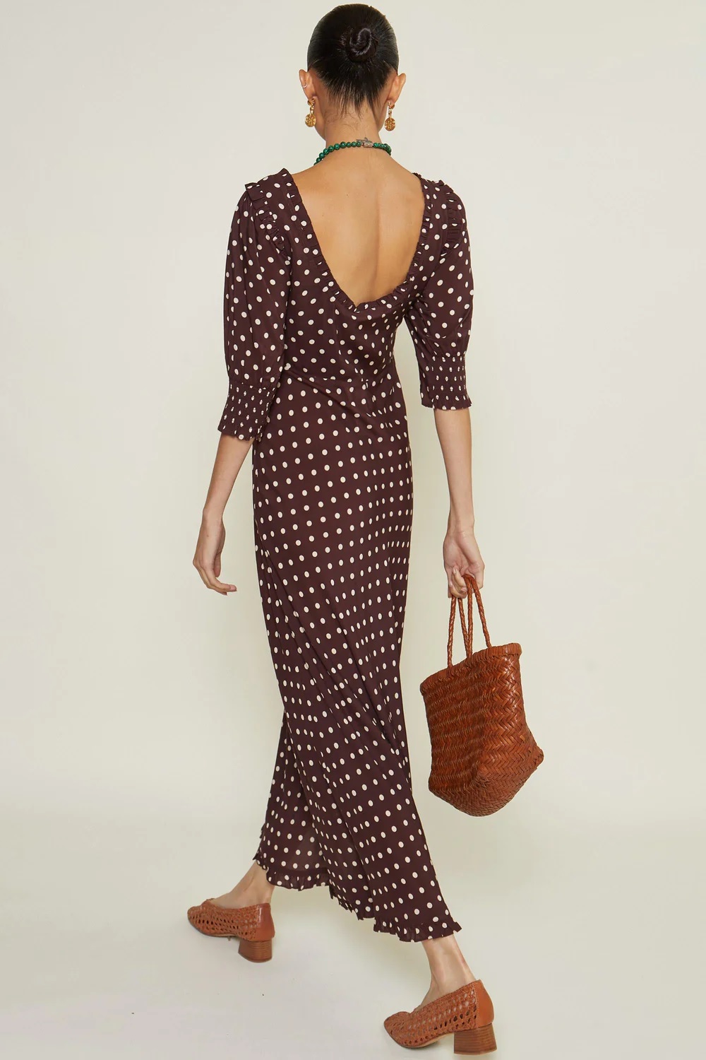 RIXO Sathya Scoop Neck Dress back view