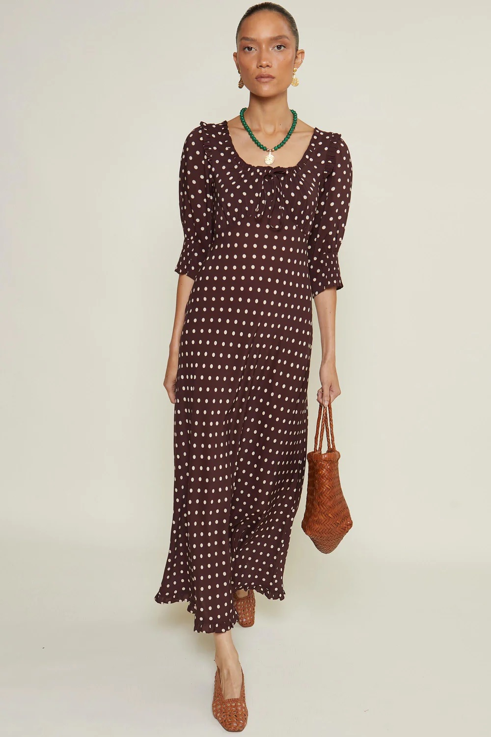 RIXO Sathya Scoop Neck Dress
