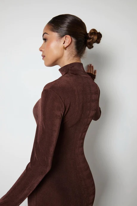 Anne Louise Boutique Golden Brown Dress back view