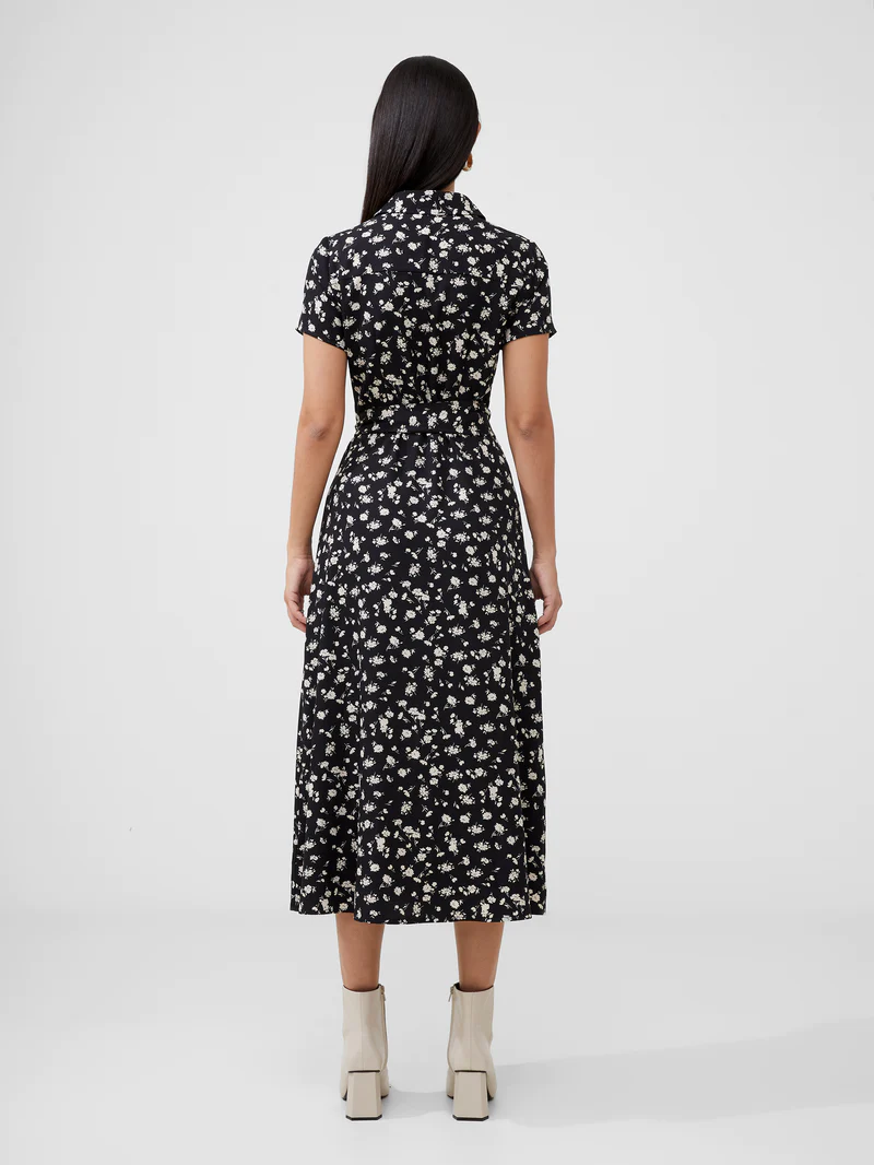 French Connection Floral Short Sleeve Shirt Dress back view
