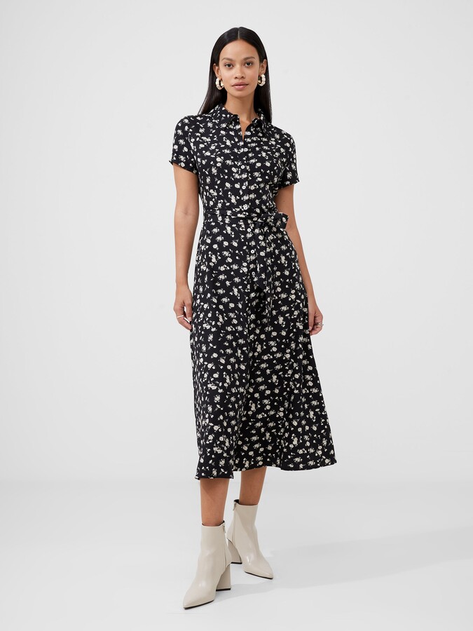 French Connection Floral Short Sleeve Shirt Dress