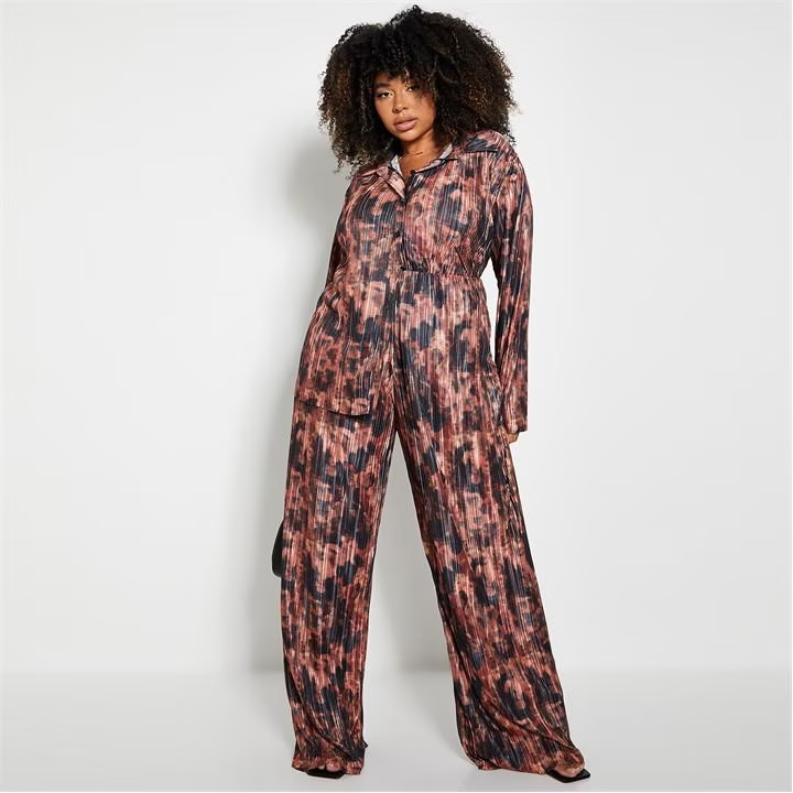 I Saw It First Plus Size Smudge Print Plisse Co-Ord