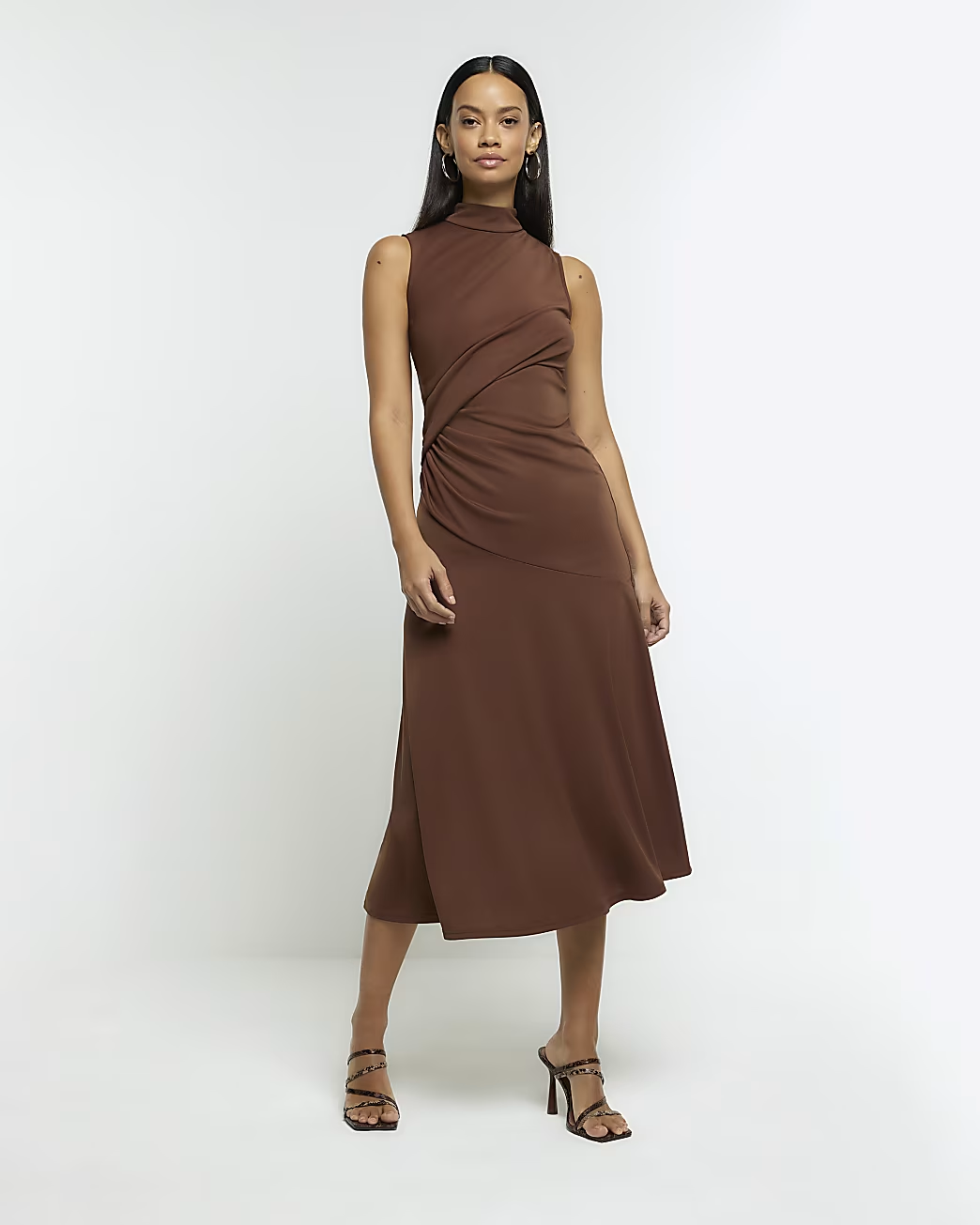 River Island Drape Detail Shift Midi Dress