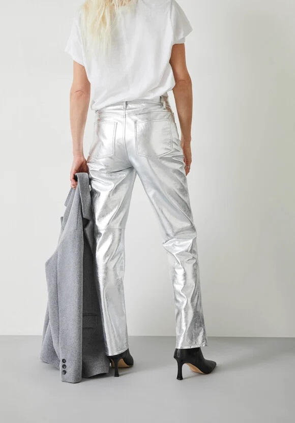 Hush Silver Leather Trousers back view