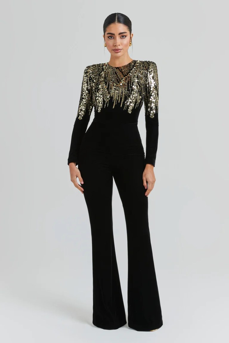Nadine Merabi Katarina Black Jumpsuit