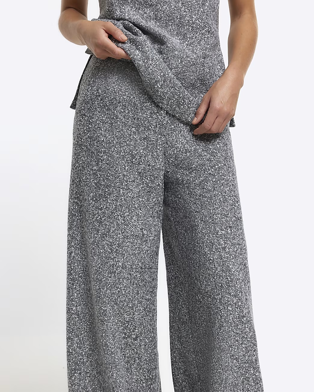 River Island Grey RI Studio Wide Leg Trousers