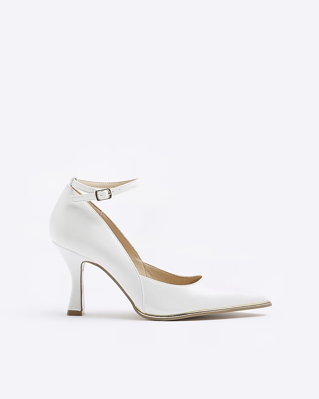 River Island White Pointed Heeled Court Shoes