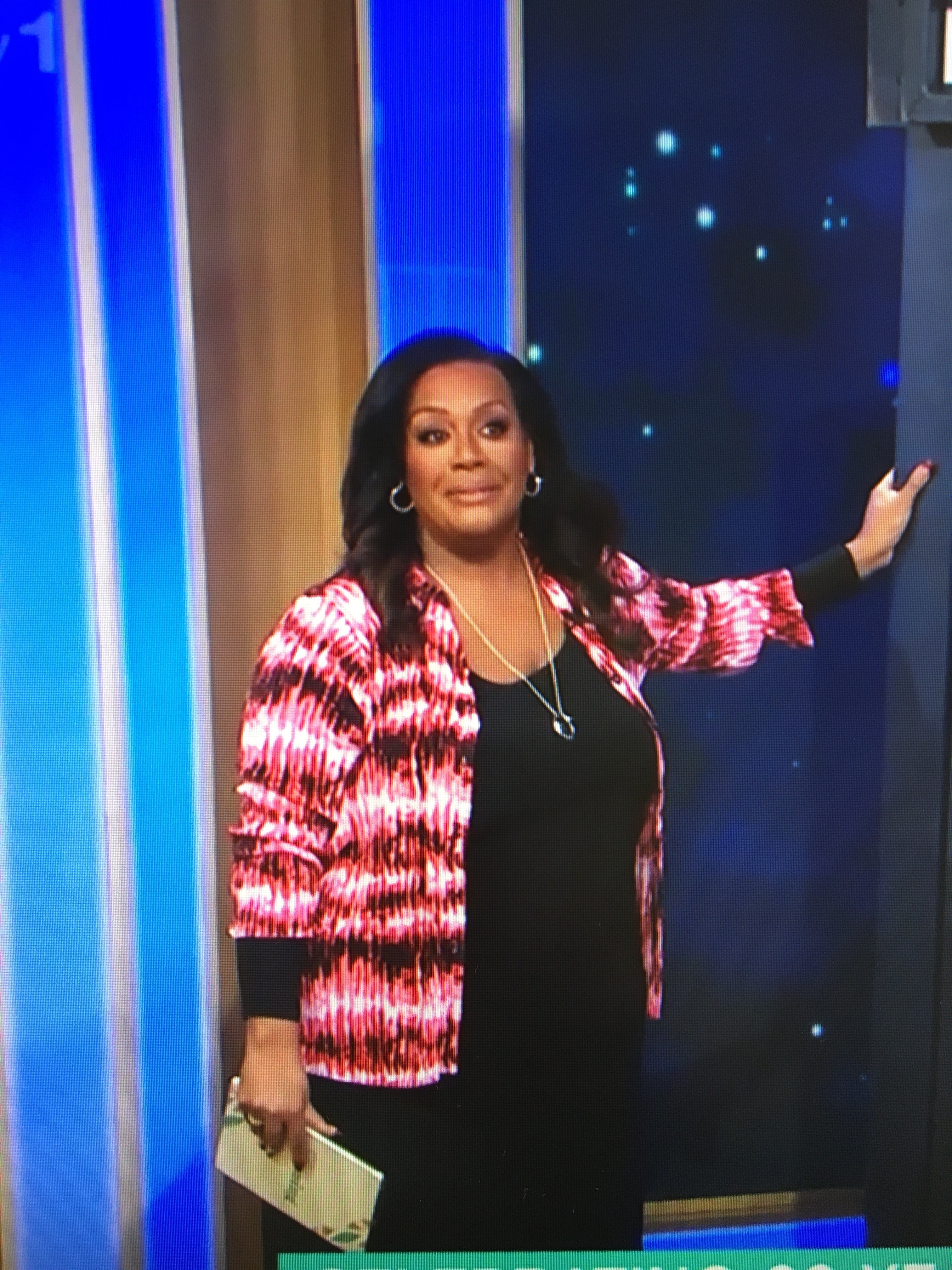 where to get all Alison Hammond This Morning outfits pink tie dye shirt black long sleeve midi dress 24 November 2023 photo ITV