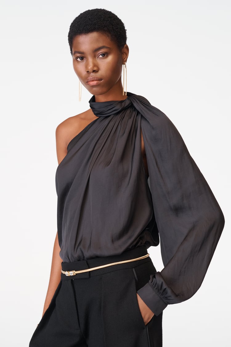 Zara Asymmetric Sleeve Blouse