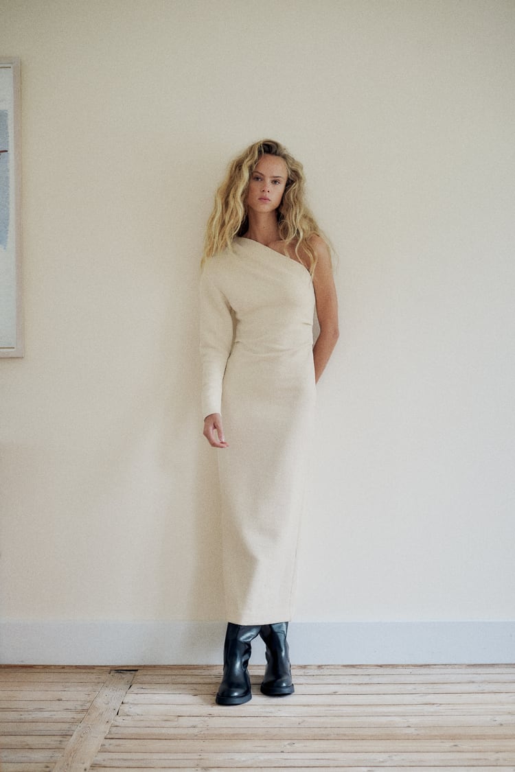 Zara Textured Asymmetric Dress