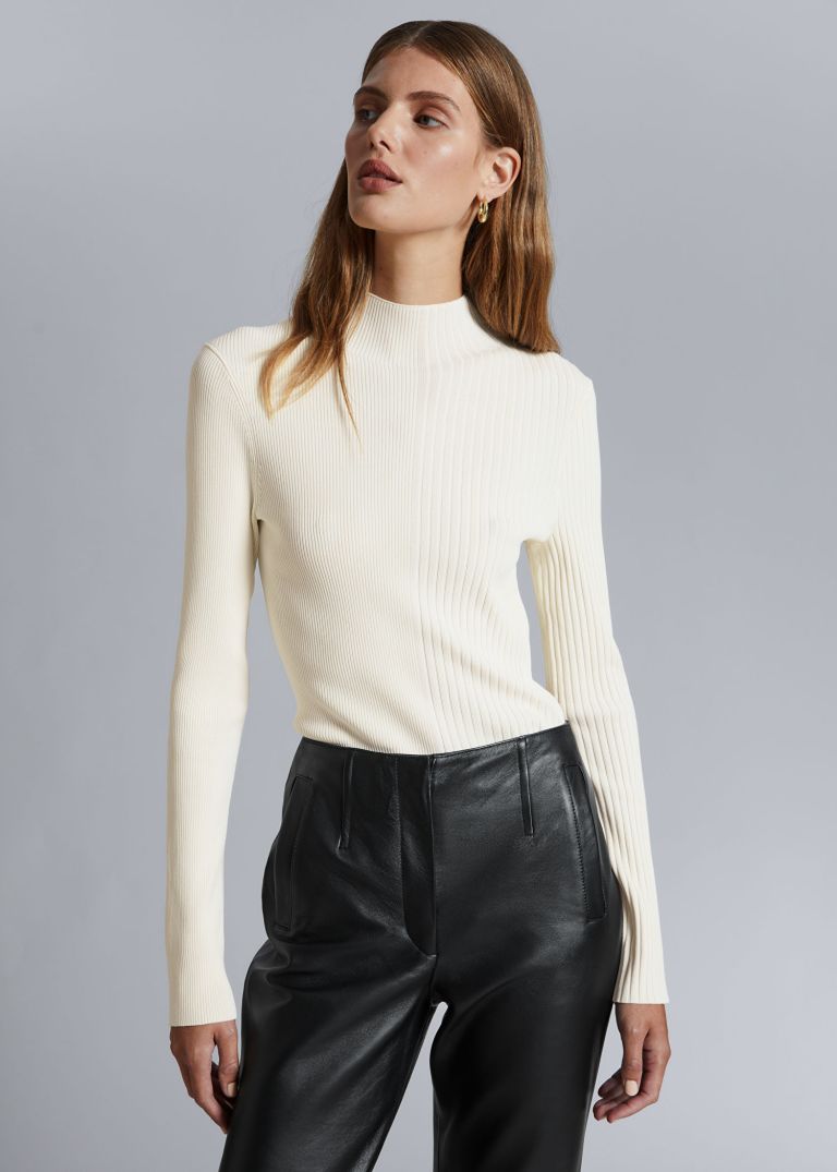 & Other Stories Slim Mock Neck Top