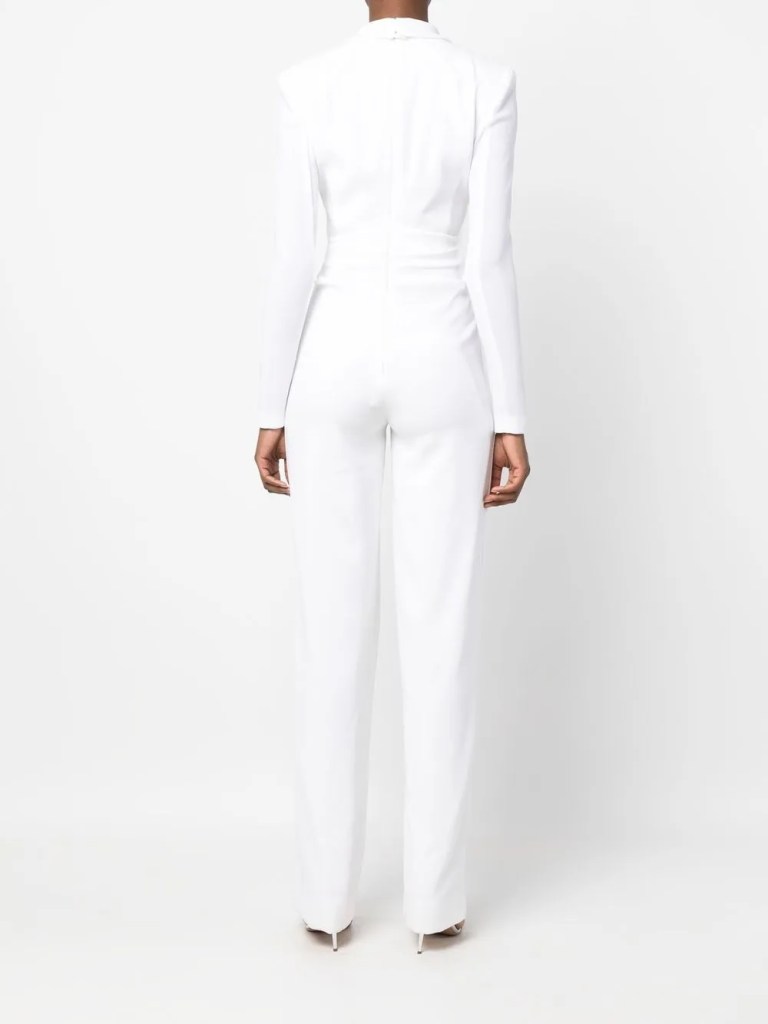 Talbot Runhoff long-sleeve wrap-design jumpsuit back view
