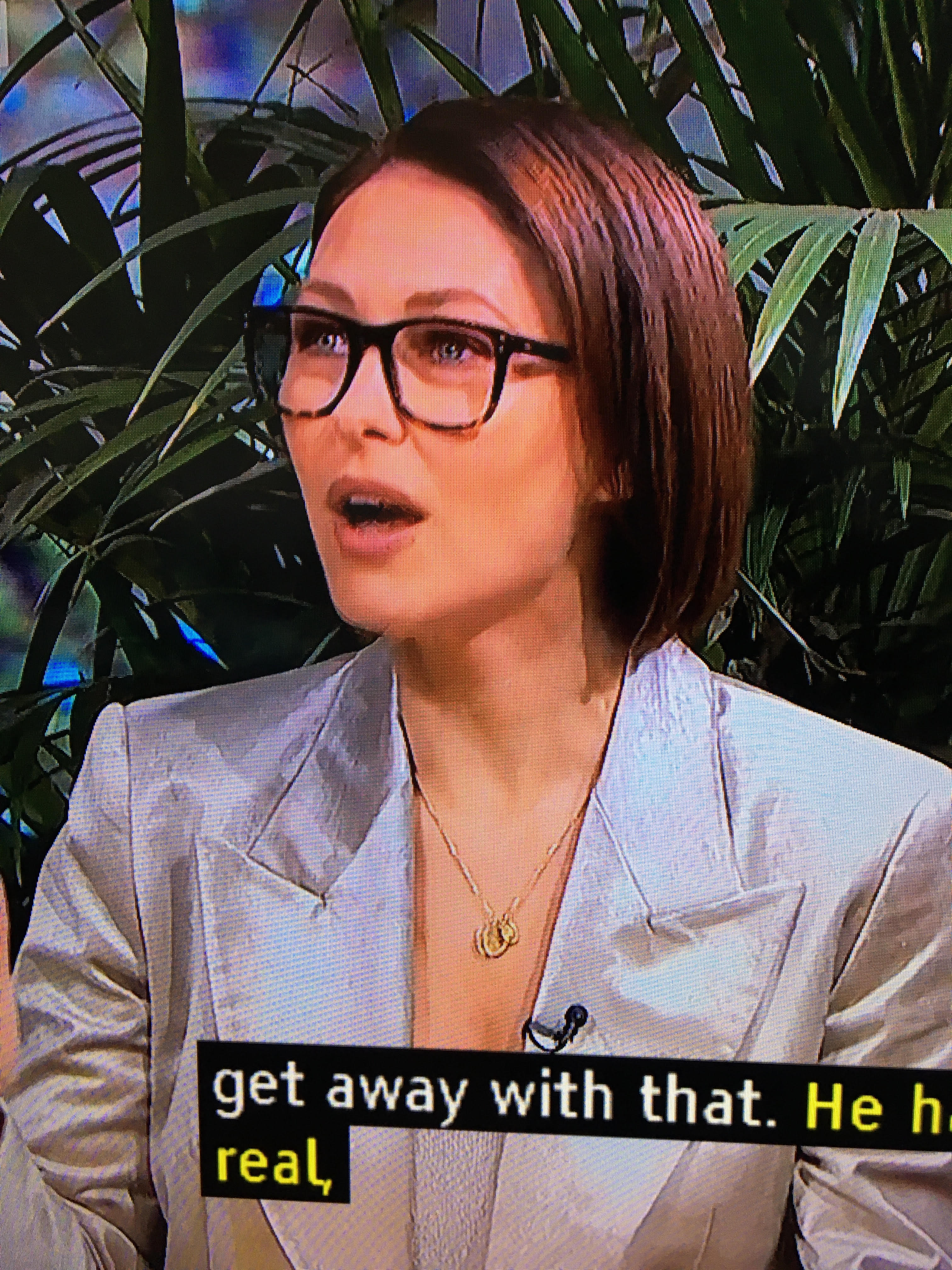 where to get all Emma Willis This Morning outfits silver grey velvet double breated trouser suit 8 December 2023 Photo ITV