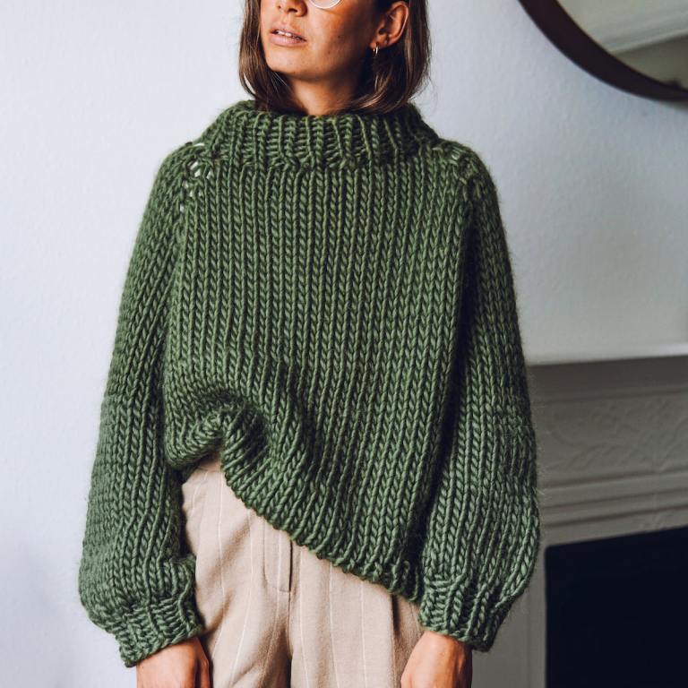 Lauren Aston Designs Roll Up Knit Down Jumper