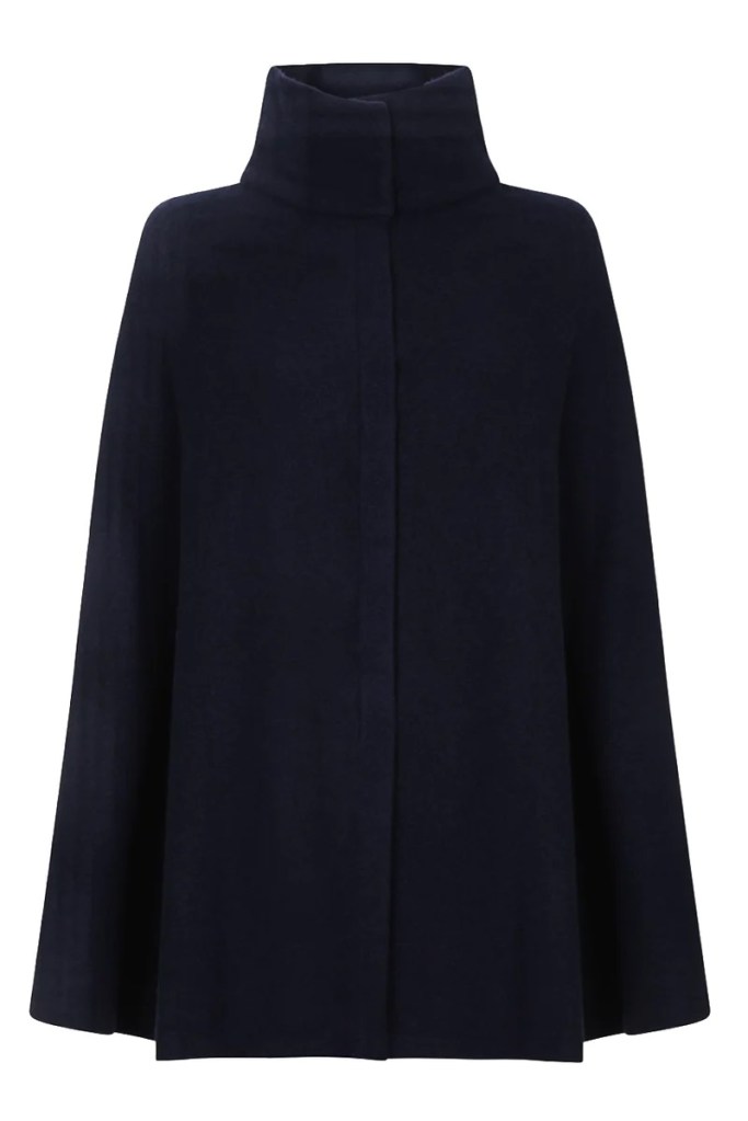 Luxury Family Affair Cotswold Boiled Black Wool Poncho