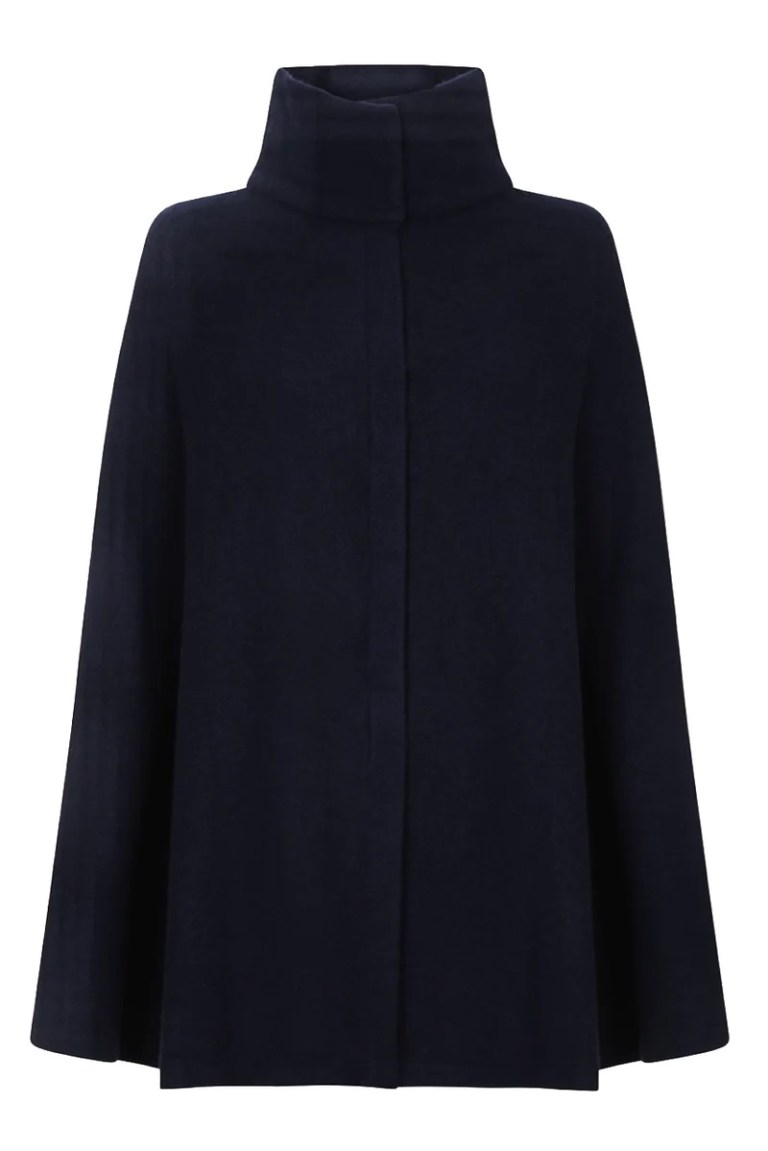 Luxury Family Affair Cotswold Boiled Black Wool Poncho