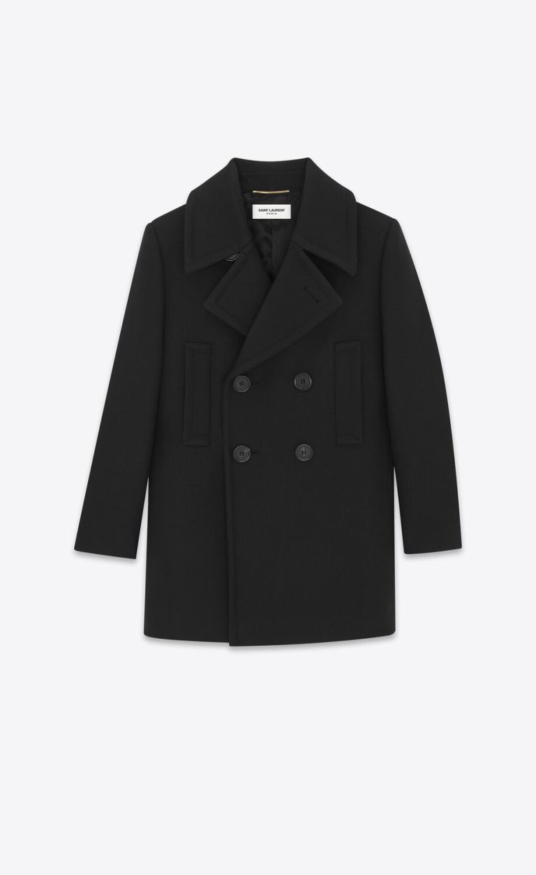 Saint Laurent Double-Breasted Peacoat