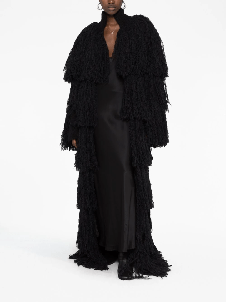 Saint Laurent Fringed Long Coat