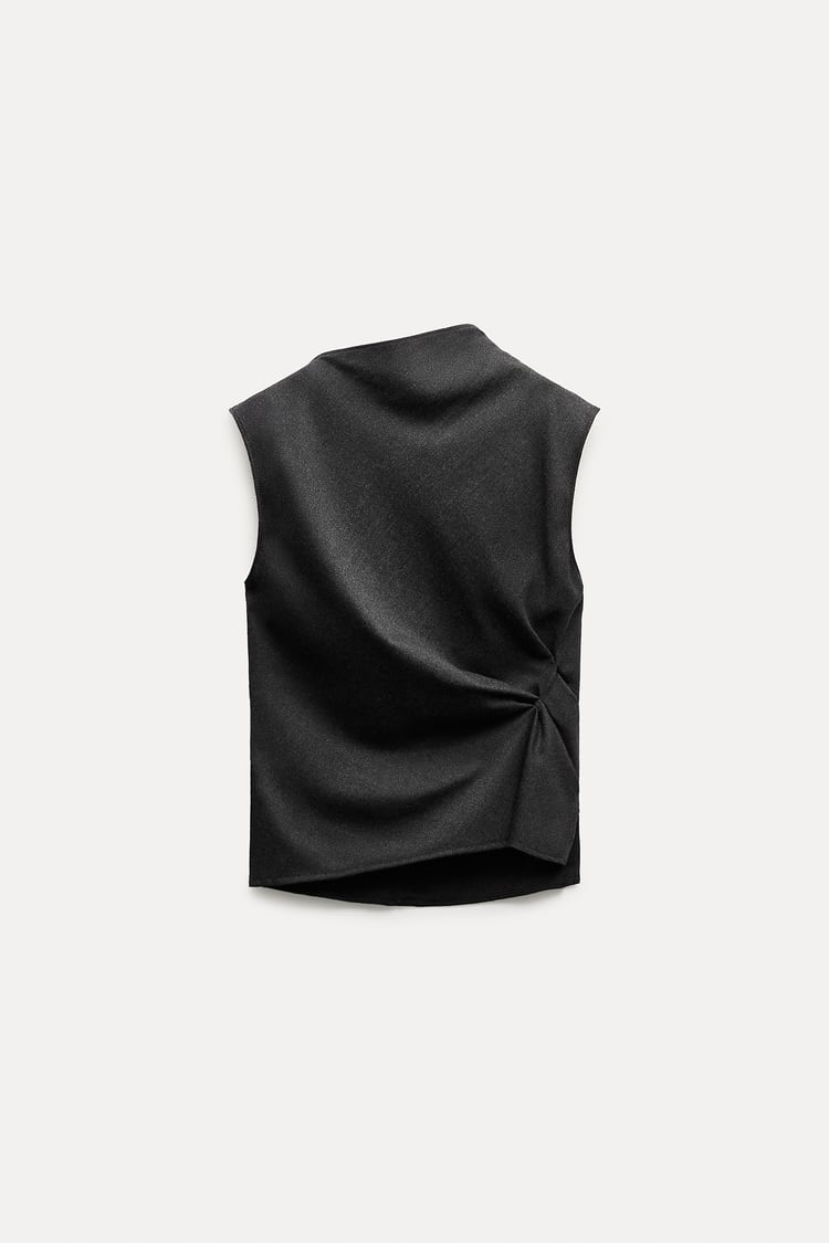 Zara ZW Collection Draped Wool Blend Top item