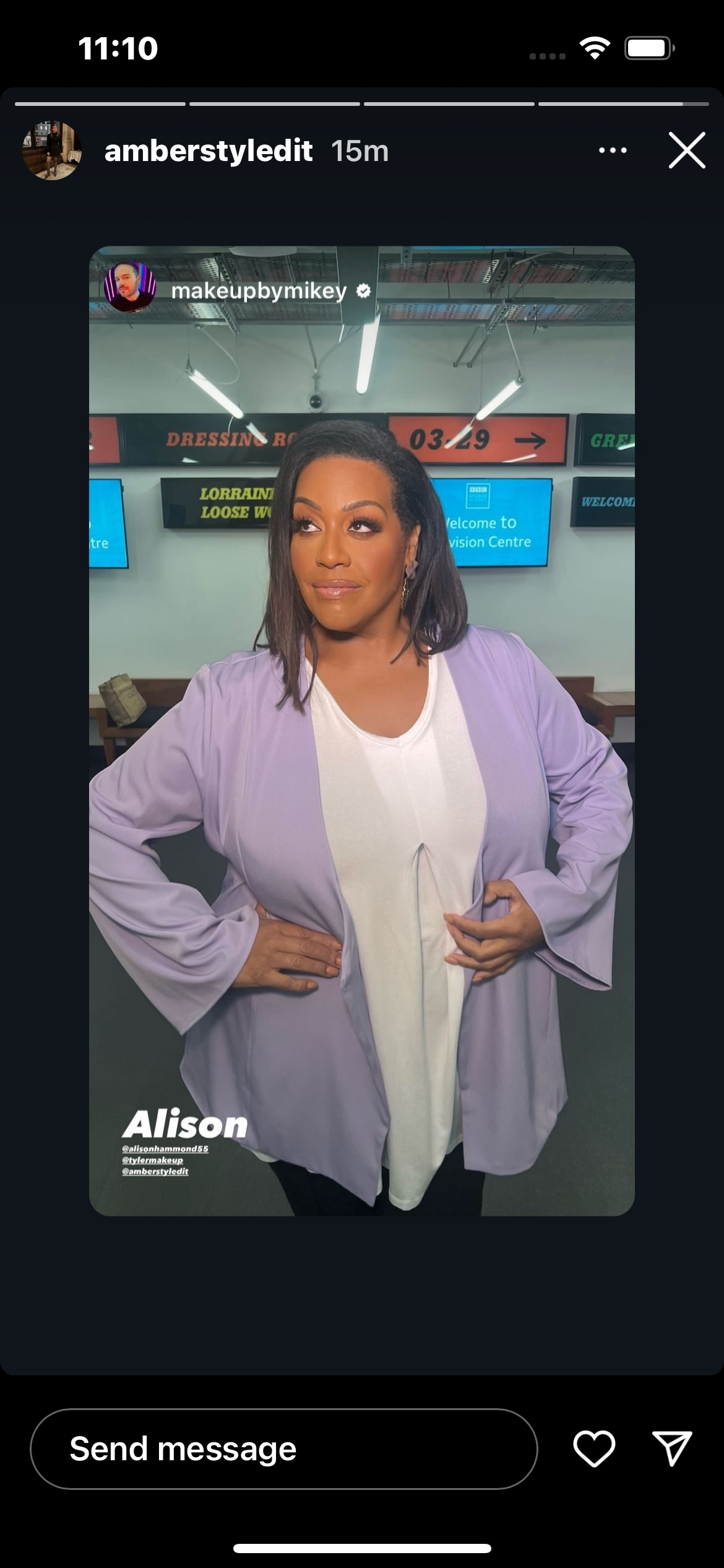 where to get all Alison Hammond This Morning outfits lila flute sleeve jacket white pleat top black faux leather trousers 15 February 2024 Photo Mikey Phillips