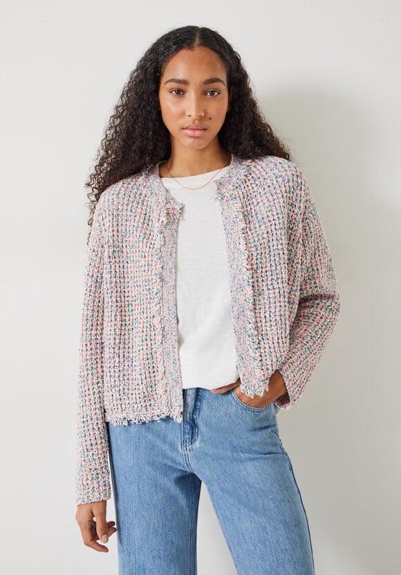 Hush Miranda Fringed Pastel Cotton Cardigan