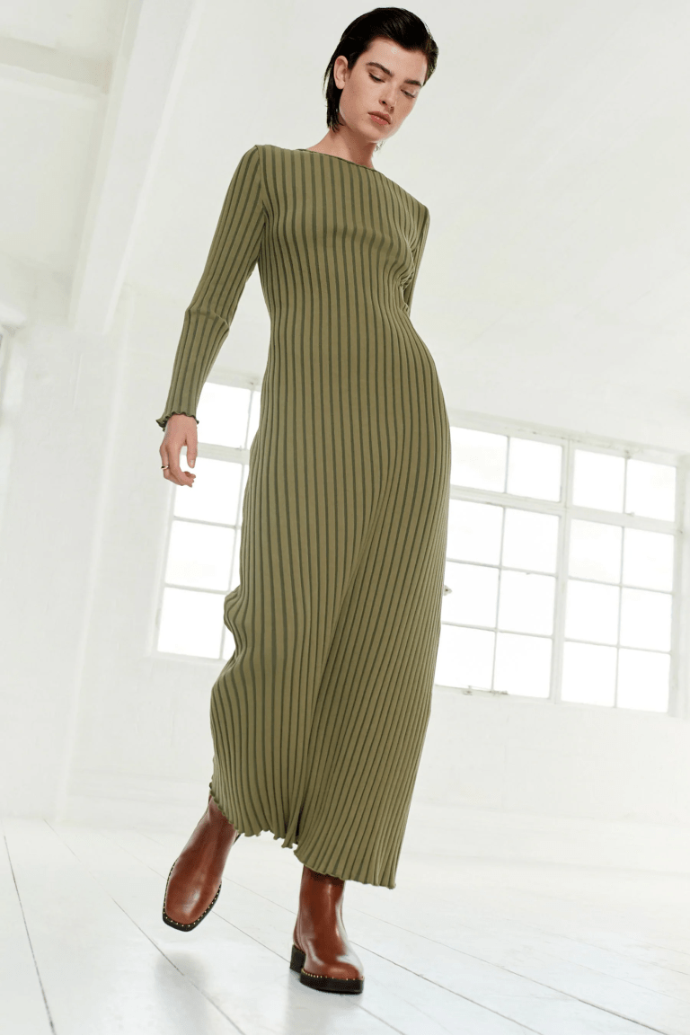 Next Striped Ribbed Maxi Dress
