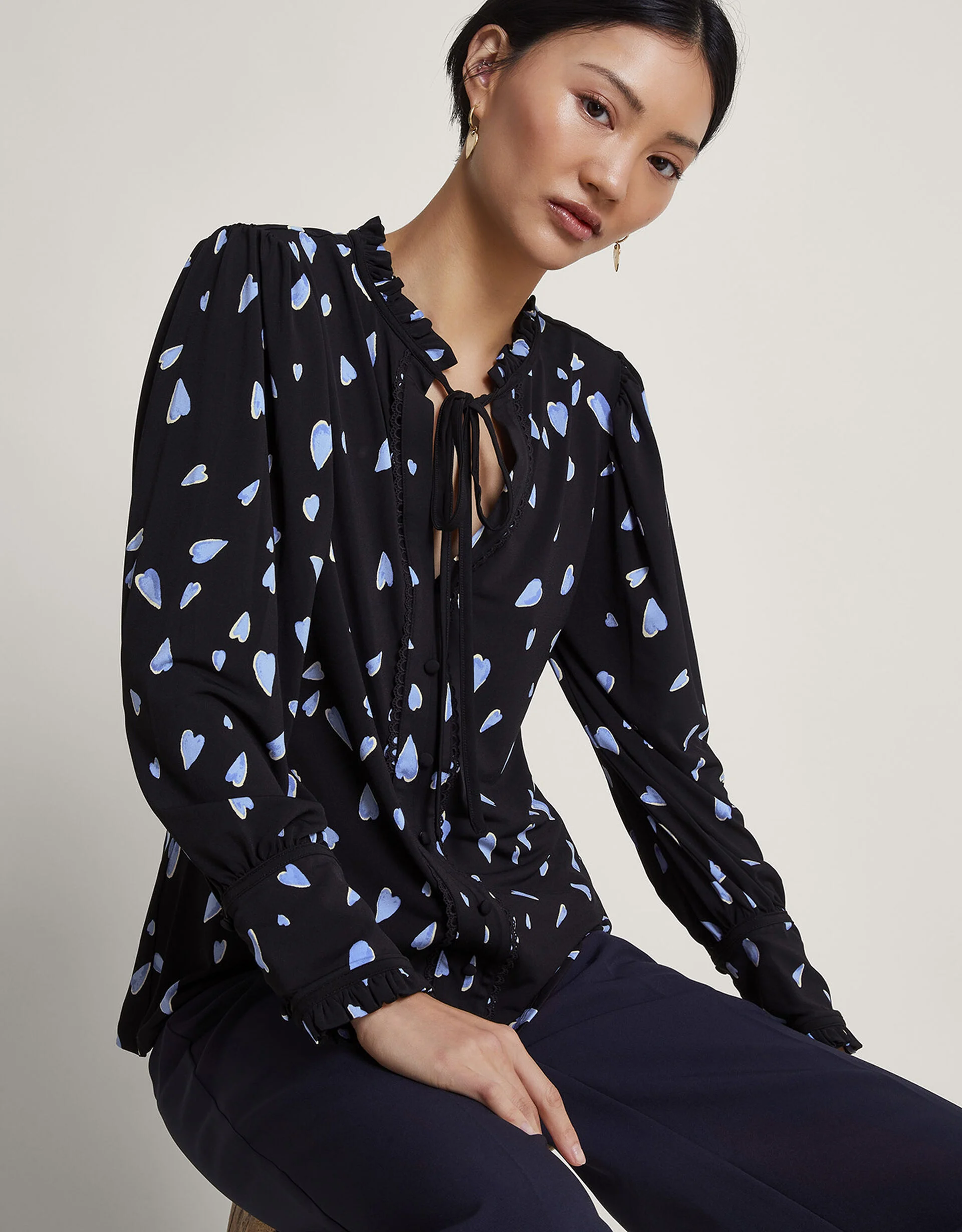 Monsoon Hetty heart print top