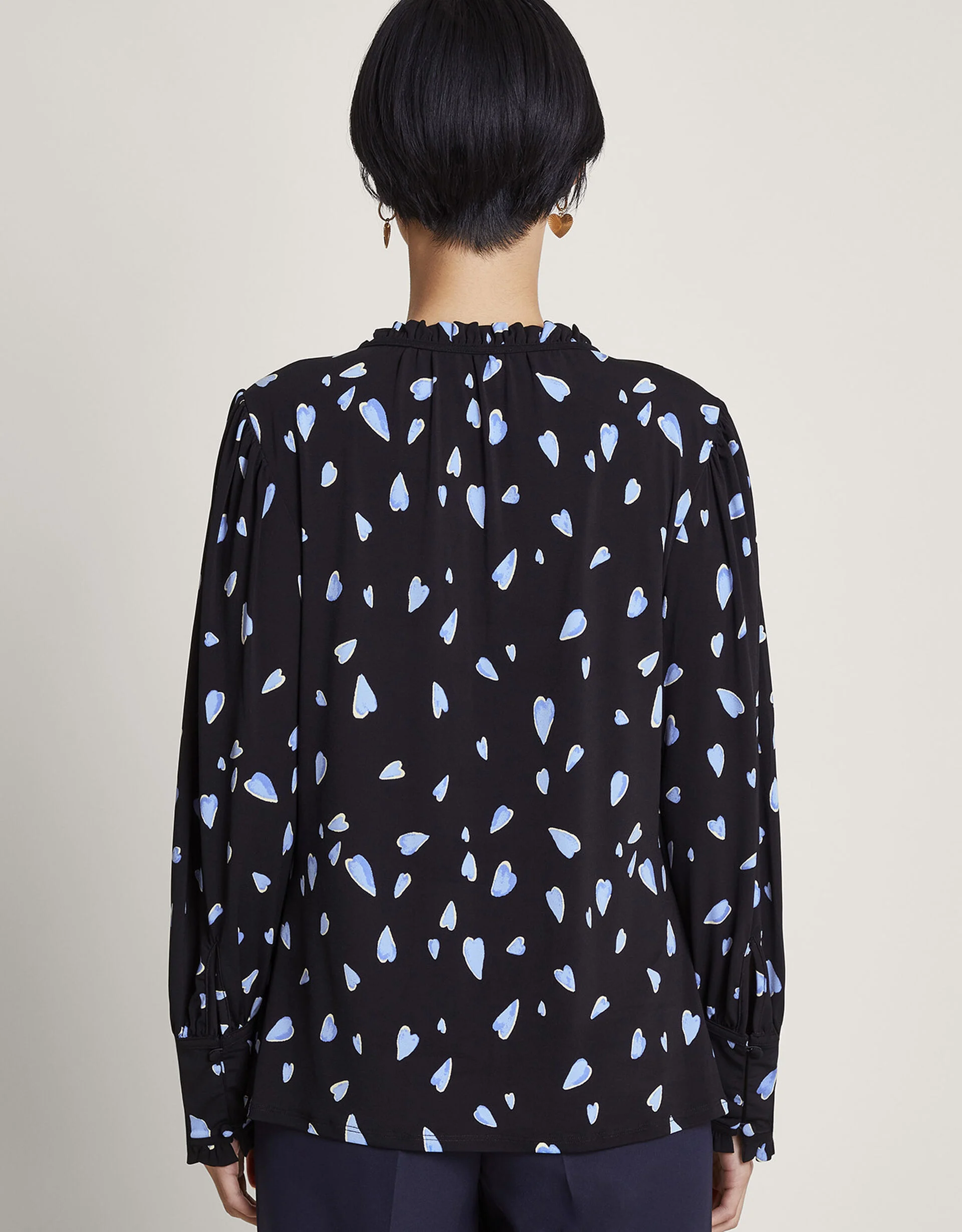 Monsoon Hetty heart print top back view