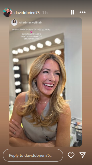 where to get all Cat Deeley this Morning outfits natural grey stone asymmetric waistcoat and trousers beige mesh shoes 22 April 2024 Photo David OBrien