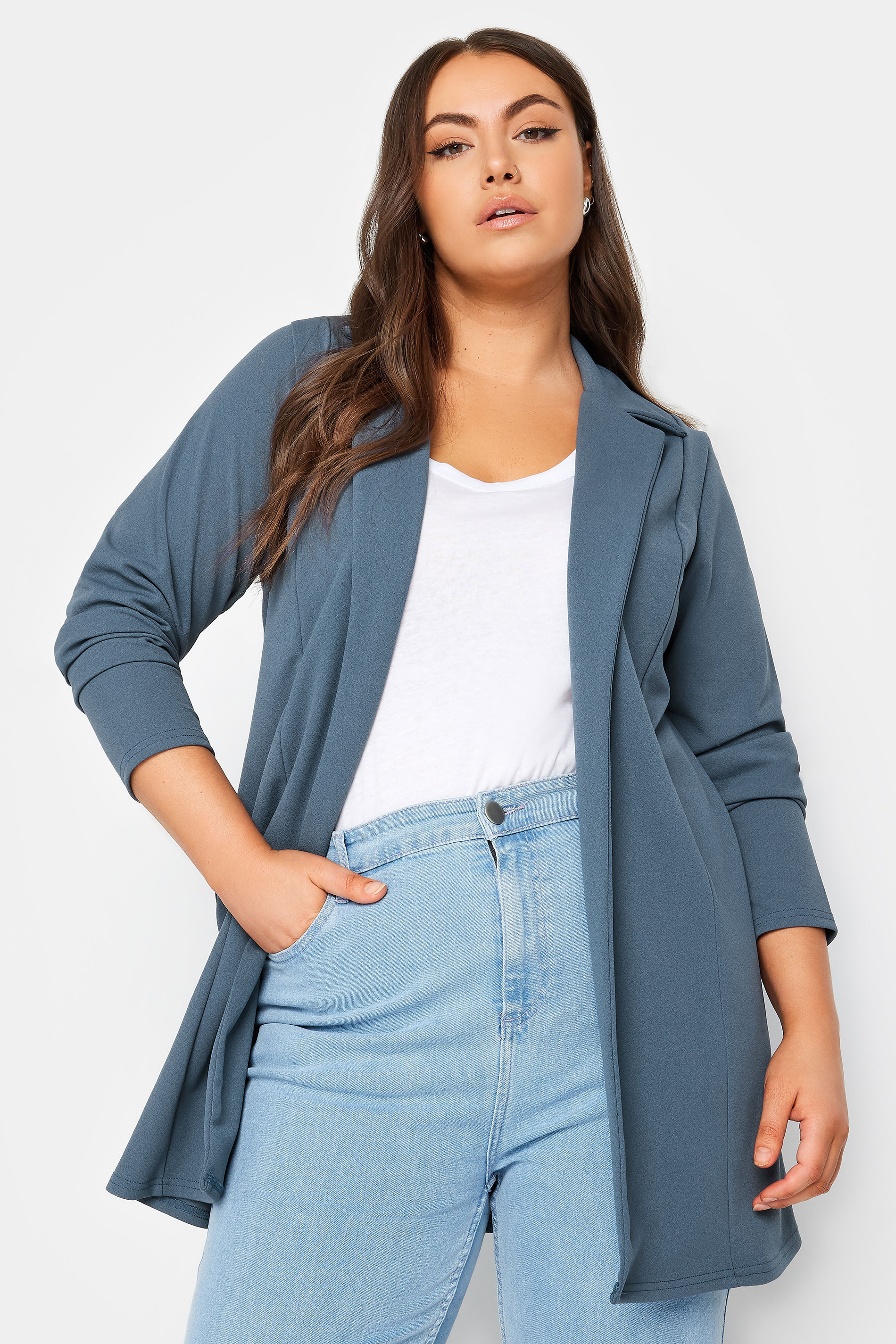 Yours Curve Blue Blazer