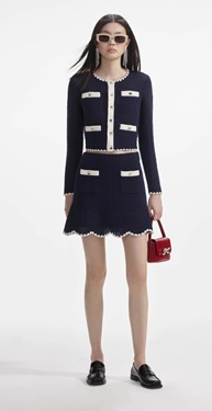 Self Portrait Navy contrast Co ord