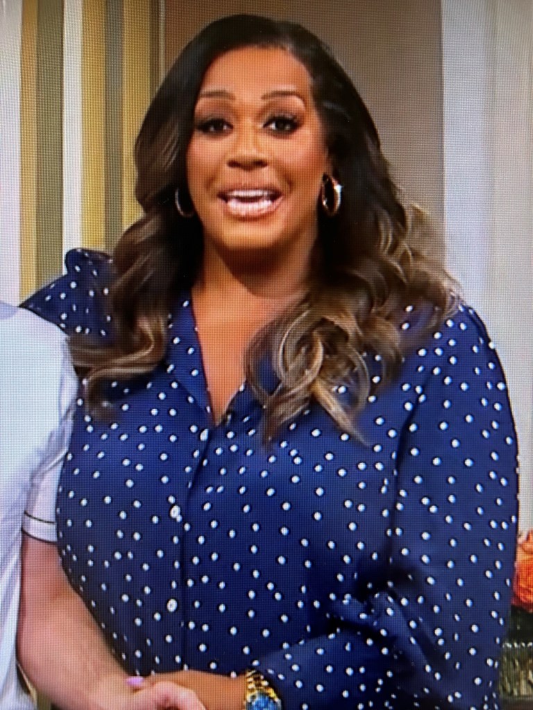 Alison Hammond Navy Spot Shirt This Morning May 2024 – Fashion You ...