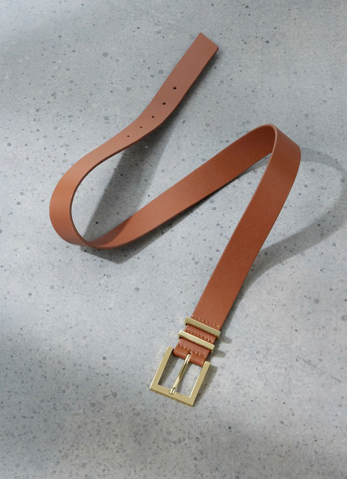 Mint Velvet Tan Leather Square Belt