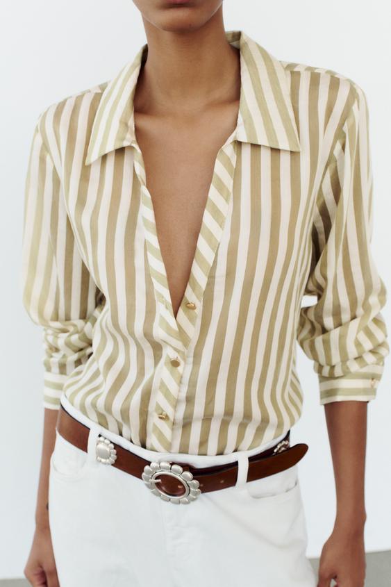 Zara Striped Flowing Shirt