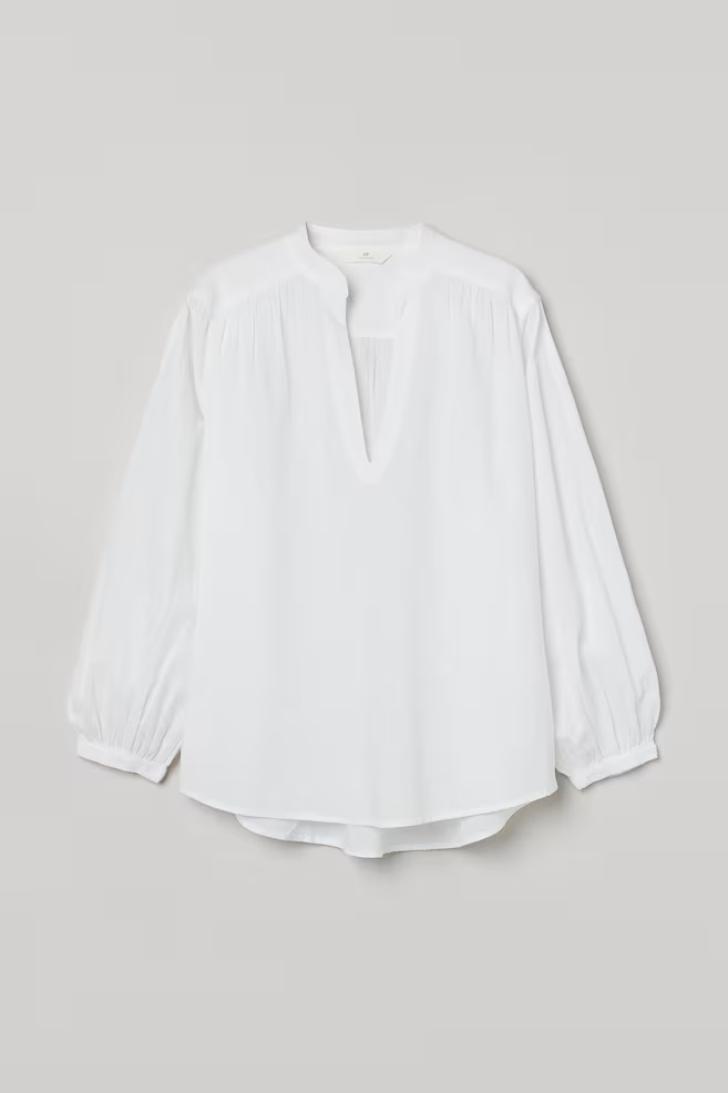 H&M Balloon Sleeved Blouse white