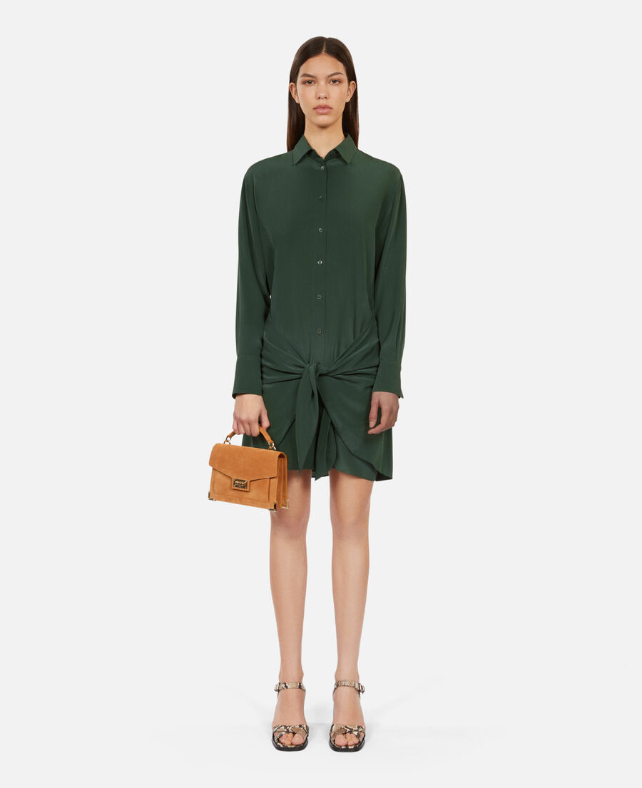 The Kooples Short Green Shirt Dress With Bow