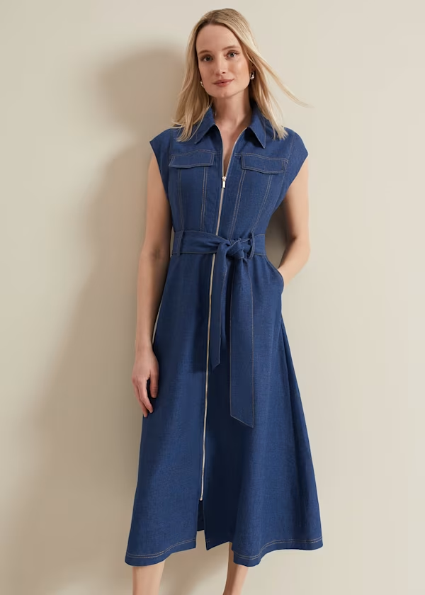 Phase Eight Luiza Denim Midi Dress