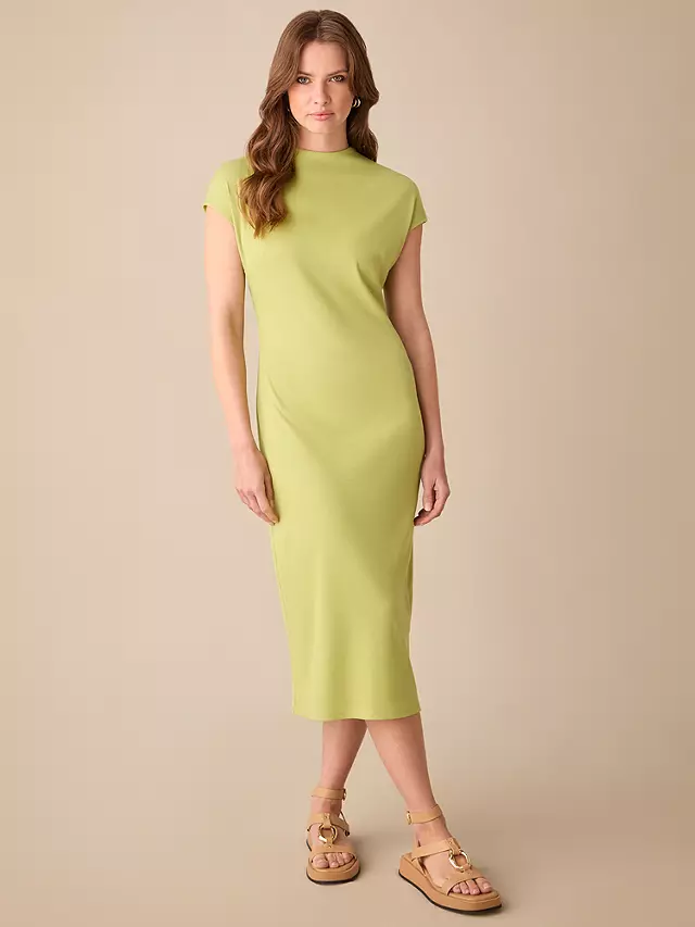Ro&amp;Zo Narrow Rib Knit Midi Dress, Green