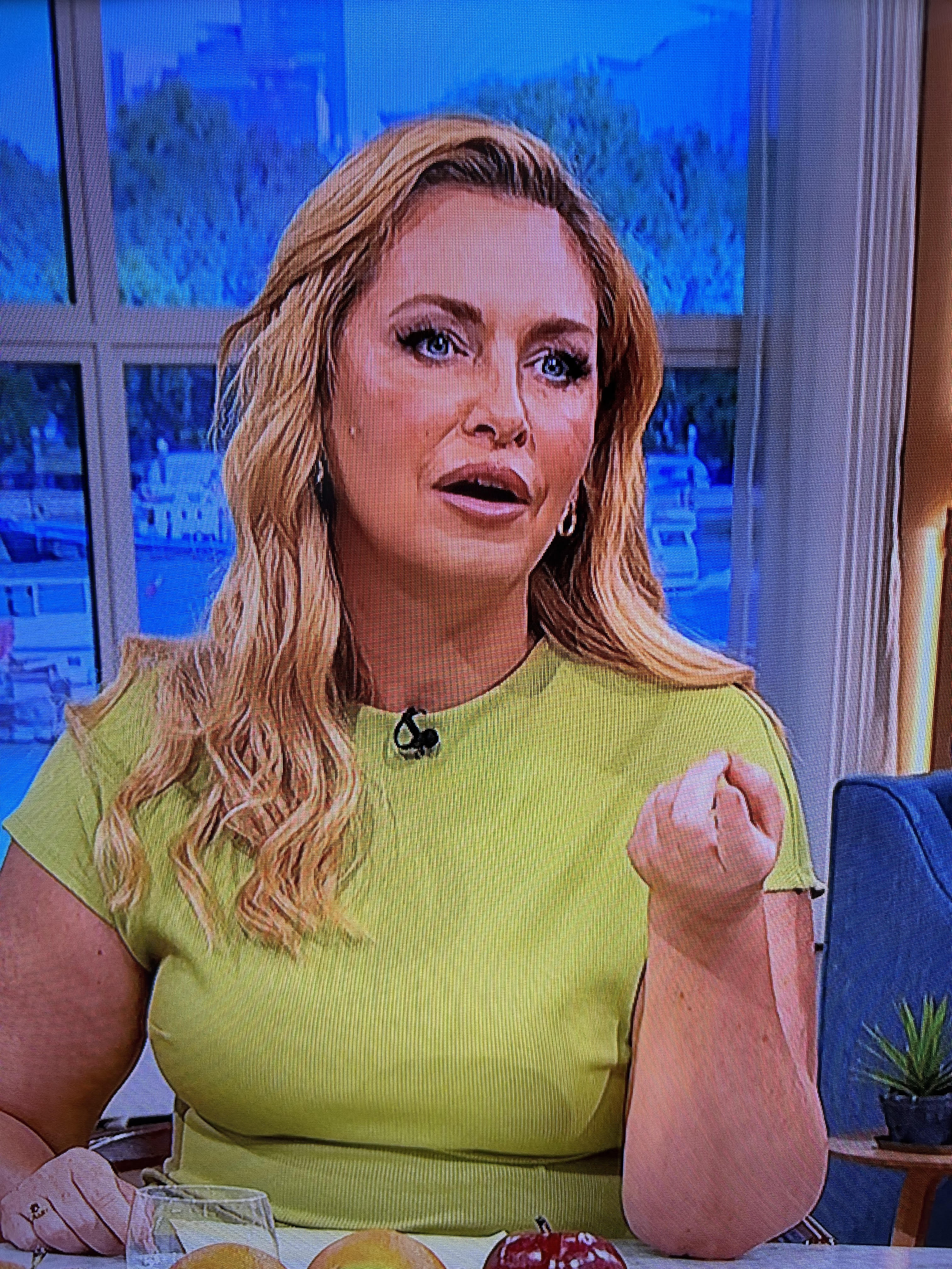where to get all Josie Gibson this Morning outfits green rib sleeveless midi dress what is josie wearing 16 August 2024 Photo ITV