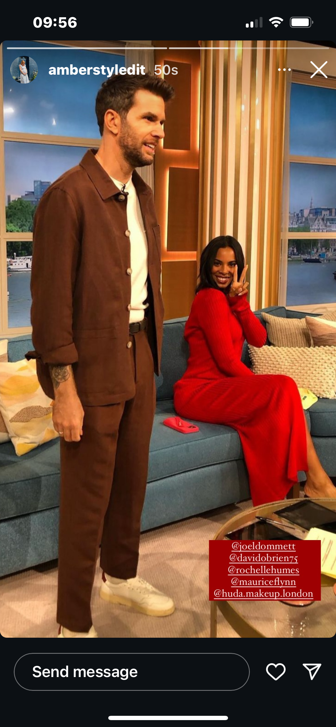 where to get all Rochelle Humes This Morning outfits red rib keyhole top red rib knit skirt what us is Rochelle wearing 19 August 2024 Photo Amber Jackson