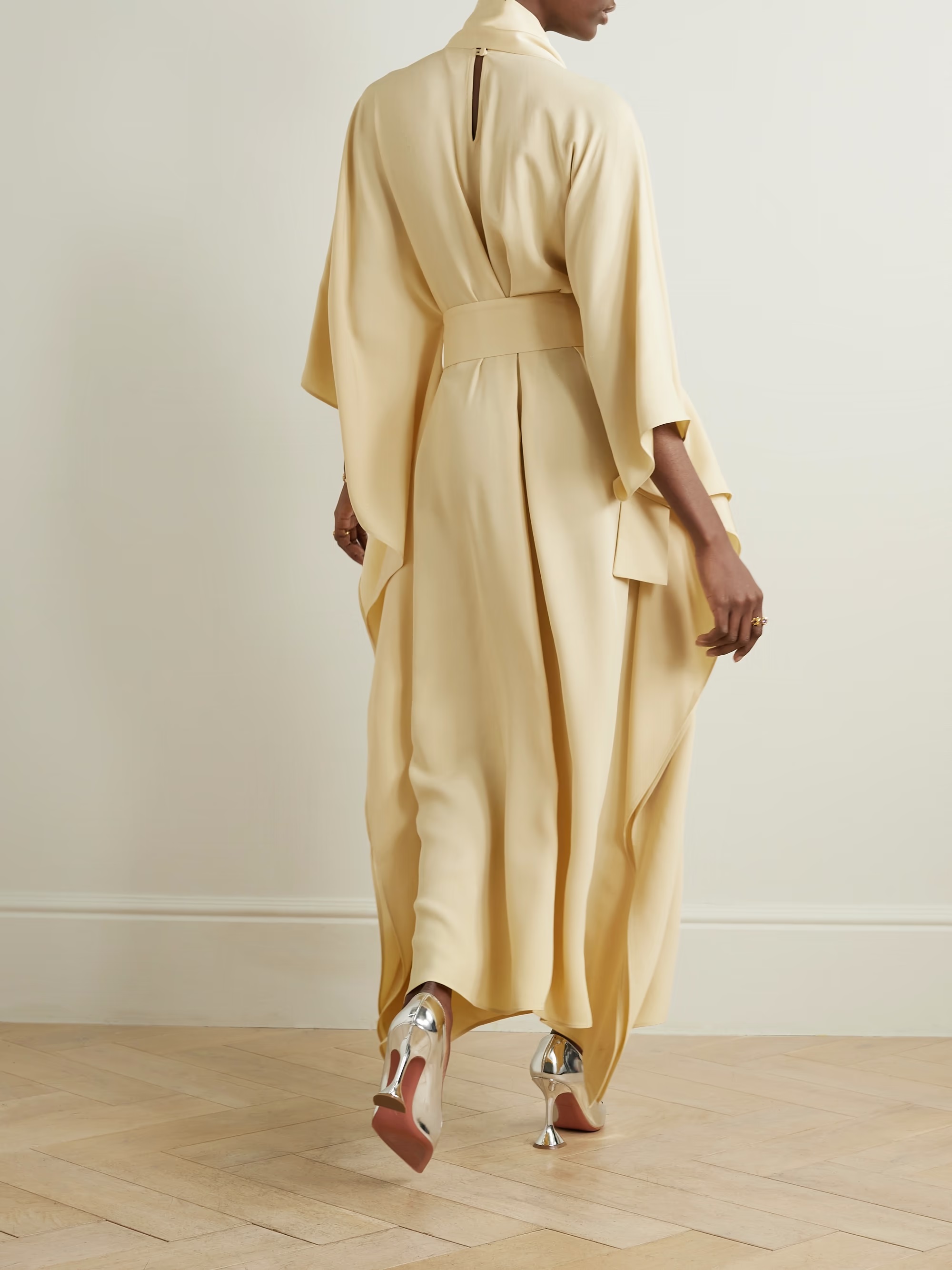 Taller Marmo Moon Belted Crepe Kaftan back view
