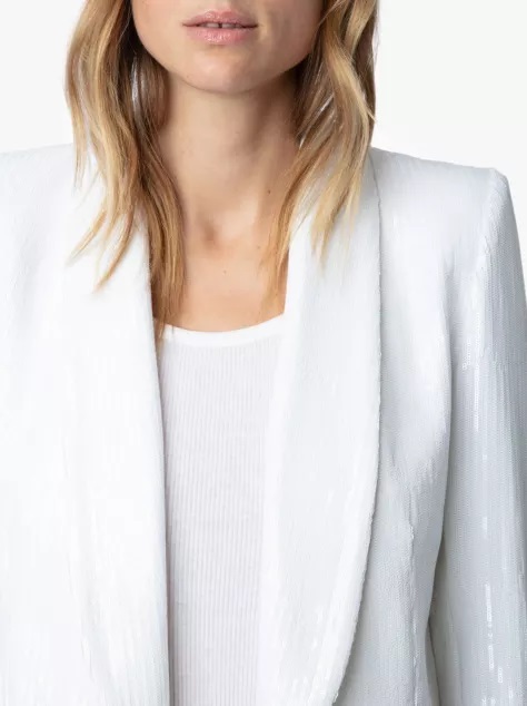 Zadig &amp; Voltaire Vive sequin-embellished stretch-cotton blazer