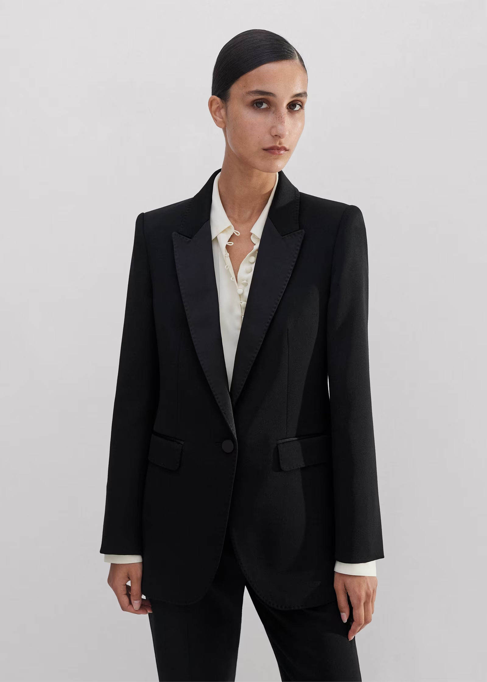 Me + Em Sharp Shoulder Tux Blazer