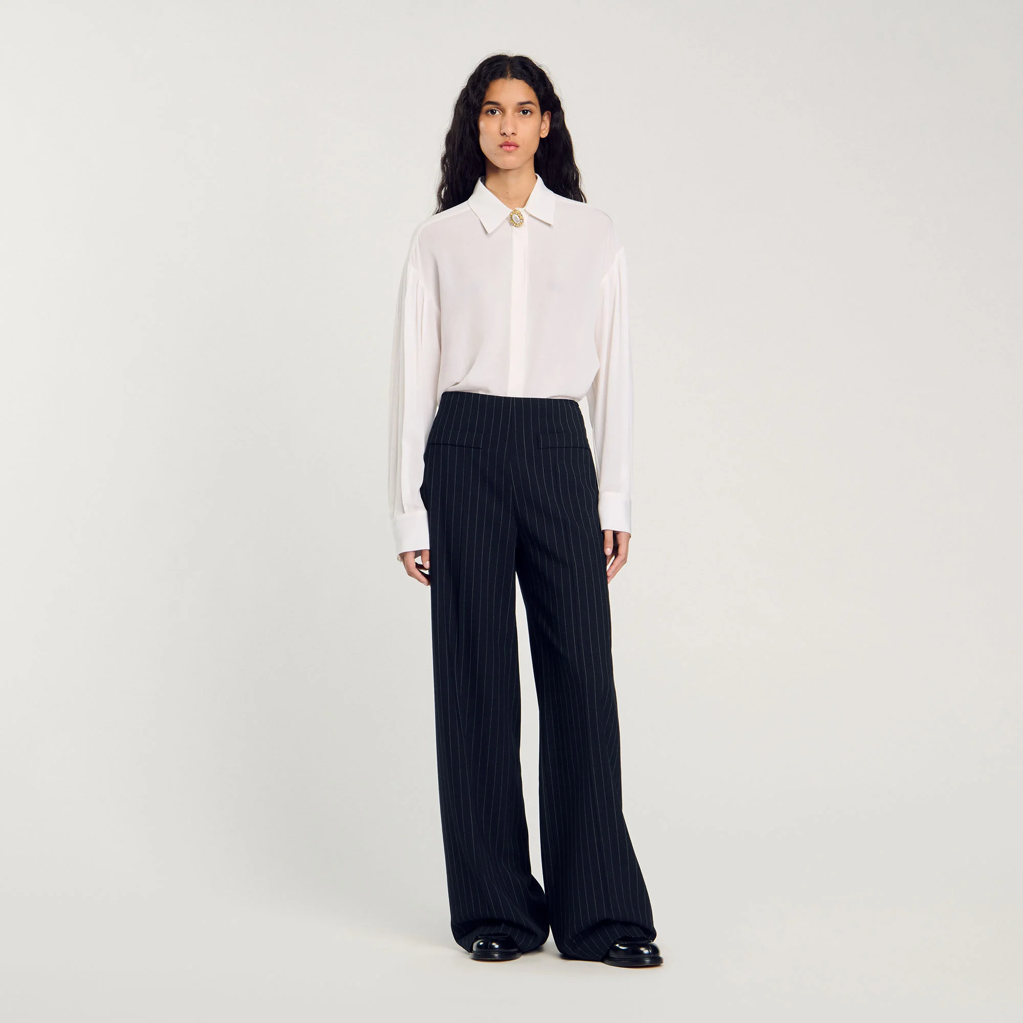 Sandro Chalk Striped trousers