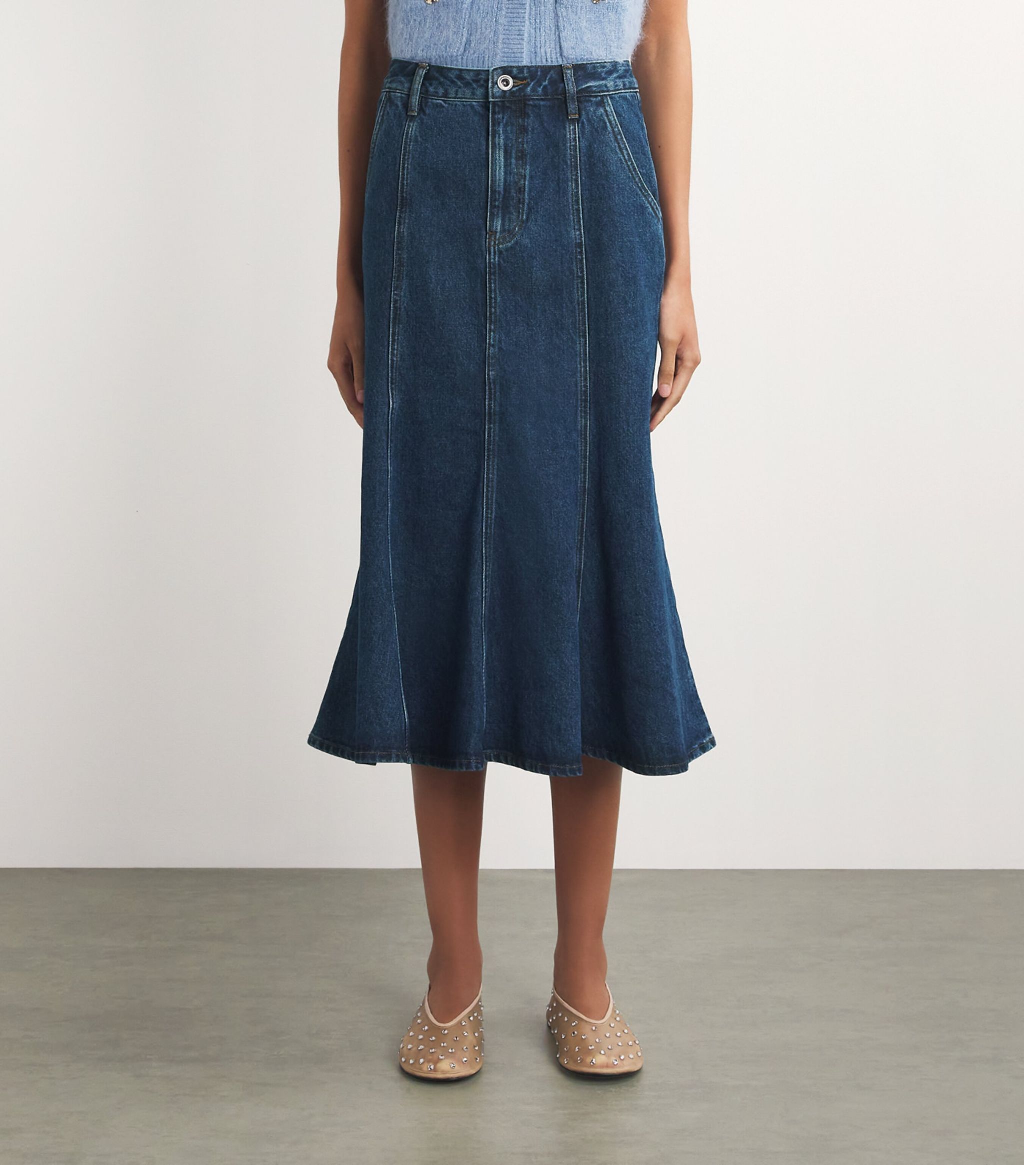 self-portrait-denim-flared-midi-skirt