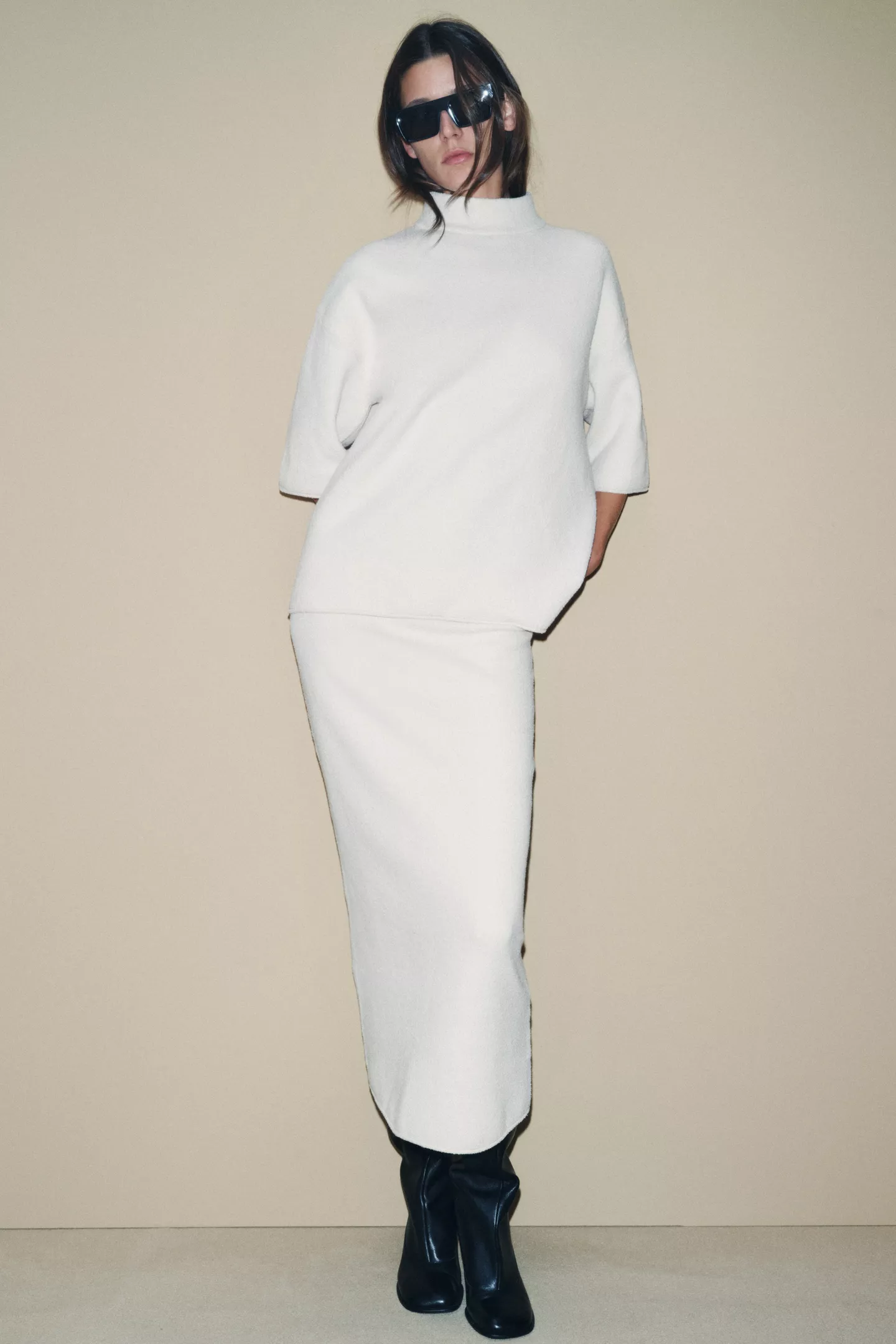 Zara High Neck Sweater &amp; Skirt