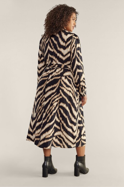 Evans Animal Print Utility Shirt Dress back view