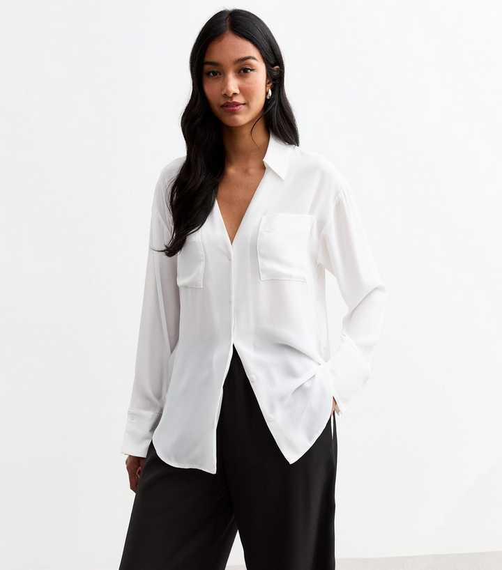 New Look White Long Sleeve Shirt